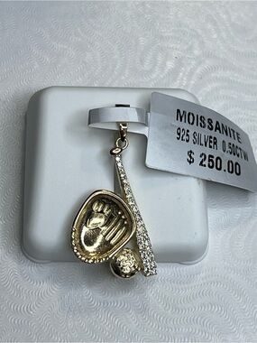 Baseball Glove, Bat & Ball Charm Pendant